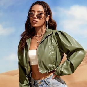 Cropped Leather Jacket